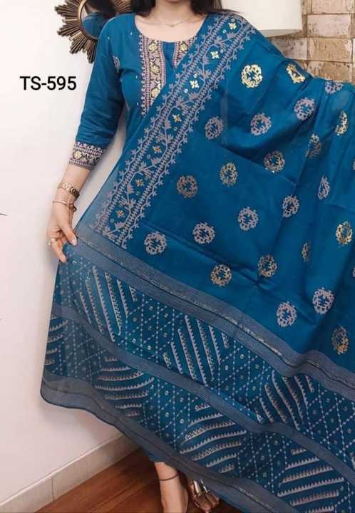 Exclusive Cotton Unstitched Skin Print High Quality Three Piece For Women - 3 Pice Dress