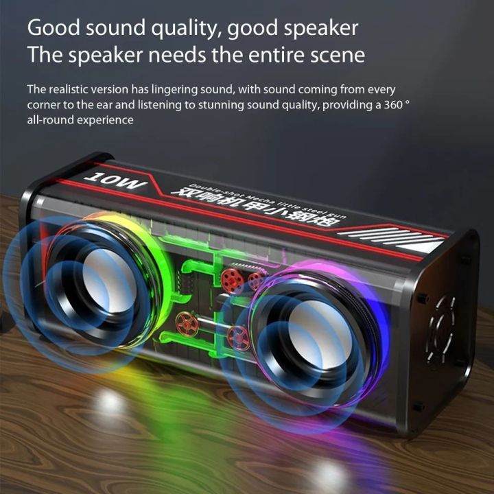 Bluetooth%20Speaker%20Mecha%20V8%20Double-shot%20Little%20Steel%20Gun%2010W%20Transparent%20Speaker%20Bluetooth%20Speaker%20Wireless%20Speaker%20-%20Image%202
