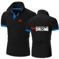 Dji Professional Pilot Drone Printed Summer Men's Polo Shirt Casual High Quality Cotton Short Sleeves Classic Tops T-shirts. 