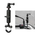 360° Rotating Handlebar Mount and Mirror Mount Holder Aluminum Alloy  For Motorcycle For Gopro Hero13/12/11/10/9/8/7/6/5/4+ Osmo Action Cameras Bike Bracket Motowolf brand. 