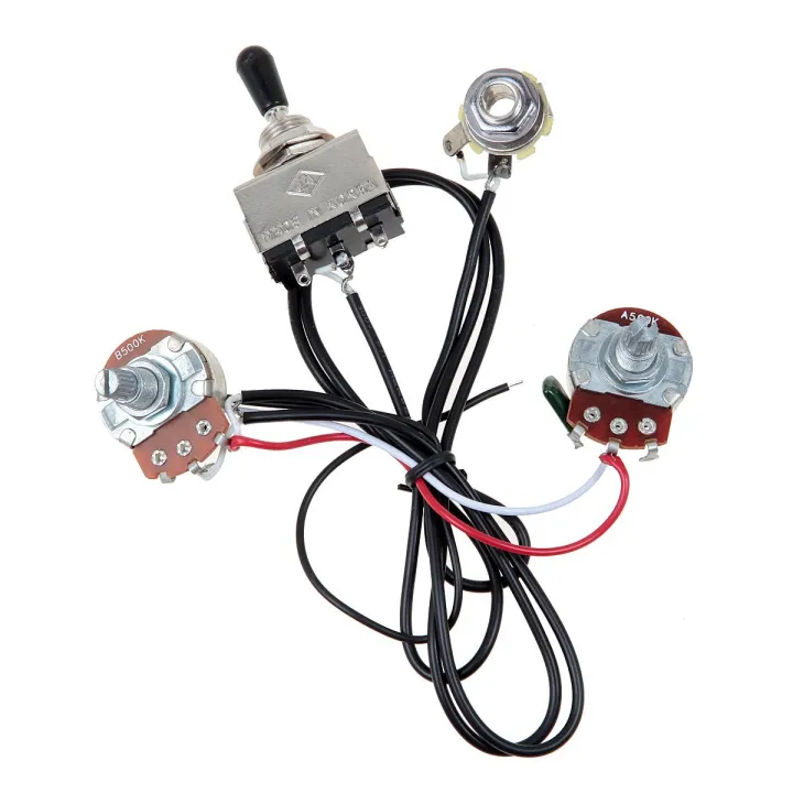 Guitar%20Wiring%20Harness%20Two%20Pickup%20500K%20Pots%203-Way%20Toggle%20Switch%20Silver%20-%20Image%202