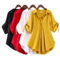 Ladies Fashion Long Sleeves Ruffles Casual Ladies tops shirts Elegant silk Blouse for Women - Blouse. 