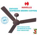 HAVELLS ENTICER 900MM / 36 INCH Decorative, Dust Resistant, High Speed Ceiling Fan (Espresso Copper Brown)). 