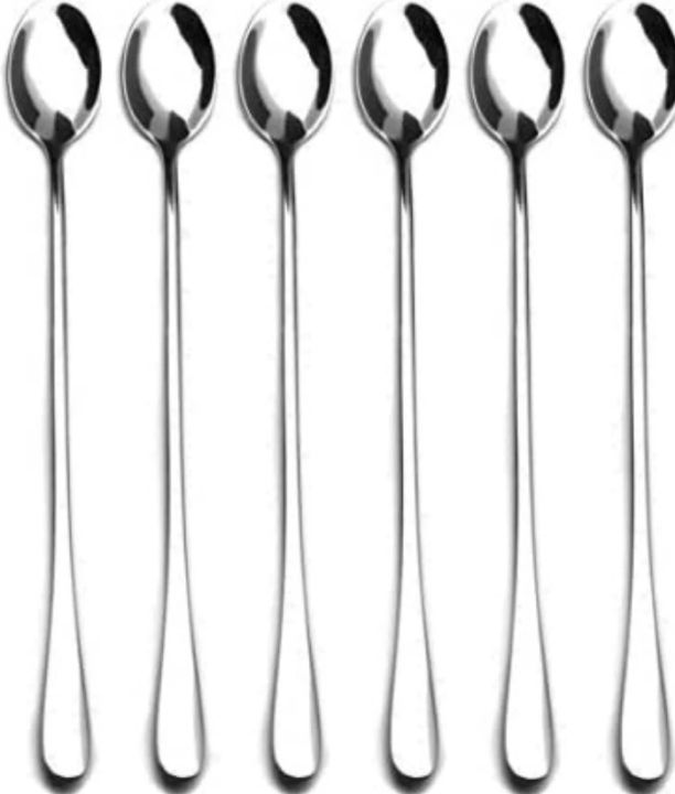 6%20Pcs%20Of%20Long%20Handle%20Spoon%20Set/Steel%20Long%20Pickle%20Tea%20Spoon%20-%20Image%205