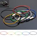 10Pcs Stainless Steel Keychain Rope Wire Cable Loop Screw Lock Gadget Ring. 