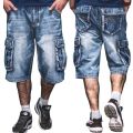 Jeans Men Summer Modis Multi-Pocket Men's Blue Denim Shorts Streetwear Loose Large Size Straight Denim Shorts Size 30-46. 