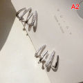Rhinestone Four-claw Row Earrings Female Simple Korean Shiny Earrings Party. 