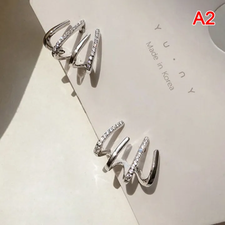 Rhinestone%20Four-claw%20Row%20Earrings%20Female%20Simple%20Korean%20Shiny%20Earrings%20Party%20-%20Image%205
