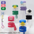 Premium Grade Latest model new unique design Unbreakable Water Bottle 650ml with straw BPA Free, Leak-Proof Water Bottle Ideal for Office, Sports, School, Gym - Polycarbonate & Polypropylene. 