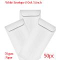 White Paper Envelope- Kham 10 x 4 Inches (50 Pcs).
