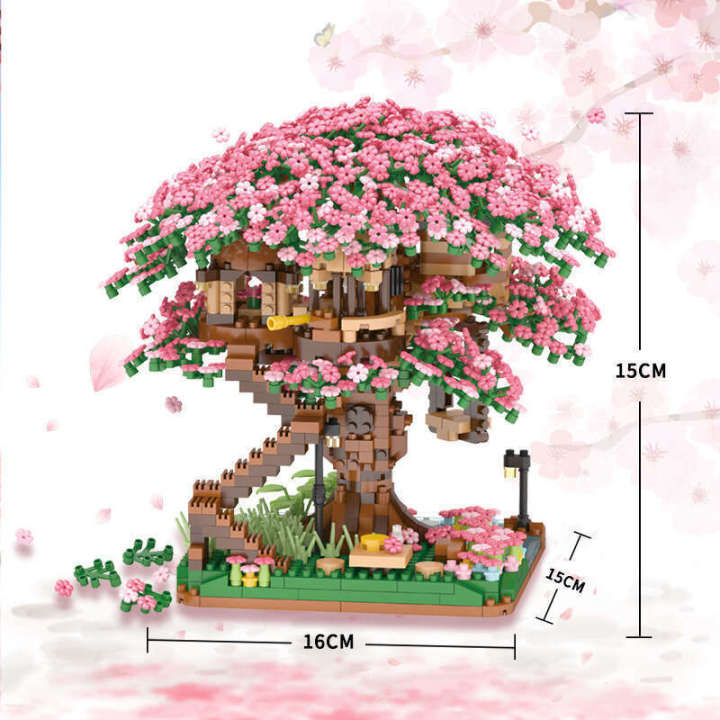 Cherry%20Blossom%20Tree%20House%20Building%20Blocks%20Compatible%20with%20Lego%20Small%20Micro%20Particle%20Adult%20Assembly%20Woodblock%20Toys%20and%20Gifts%20-%20Image%204