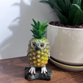 Cute Owl Shape Resin Ornaments Pastoral Small Pineapple-Owl for Outdoor and Indoor Art Garden Courtyard Decor.