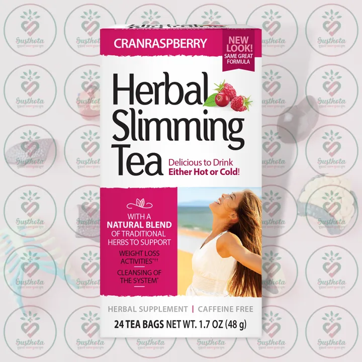 21st Century Herbal Slimming Tea CranRaspberry – 24 Tea Bags – with ...
