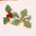 5/25PCS Artificial Berry Stamen Flower Simulation Small Red Fruit Leaves Home Decoration 5Pcs/Set. 