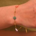 E.B.belle Colorful Beads Flower Charm Y2K Jewelry Set Girls Ladies Summer Beach Accessories Belly Waist Chain Necklace Bracelets. 