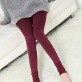Solid Color Women Winter Velet Trousers Female High Elastic Warm Nine Pants Ladies High Waist Slim Leggins. 