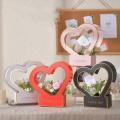 Solid Color Heart Flower Box Good Quality White Cardboard Romantic Wrapping Paper Box Women Gift Basket for Flower Gift. 