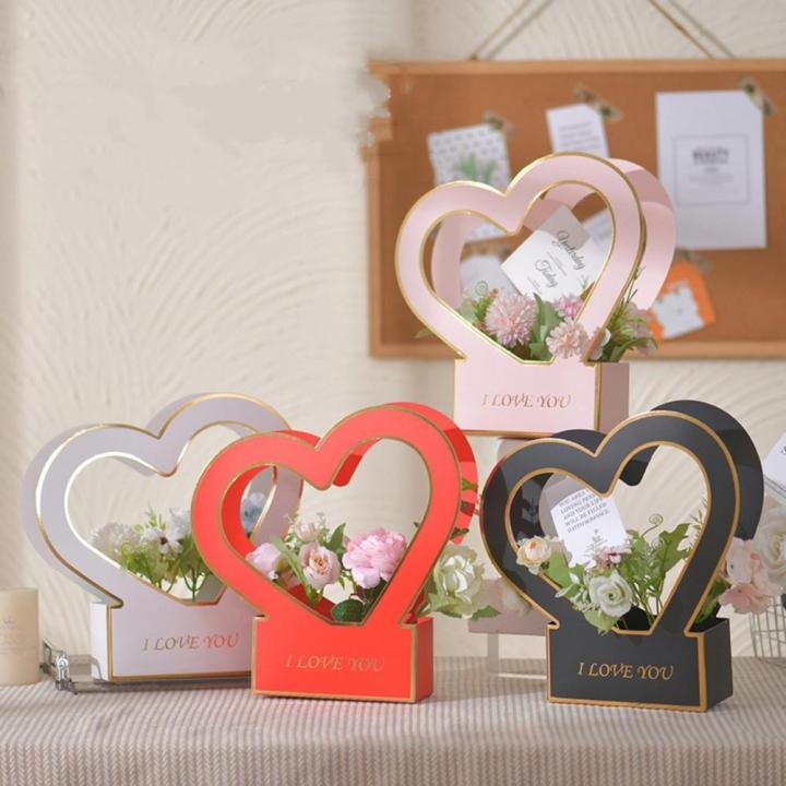 Solid%20Color%20Heart%20Flower%20Box%20Good%20Quality%20White%20Cardboard%20Romantic%20Wrapping%20Paper%20Box%20Women%20Gift%20Basket%20for%20Flower%20Gift%20-%20Image%203