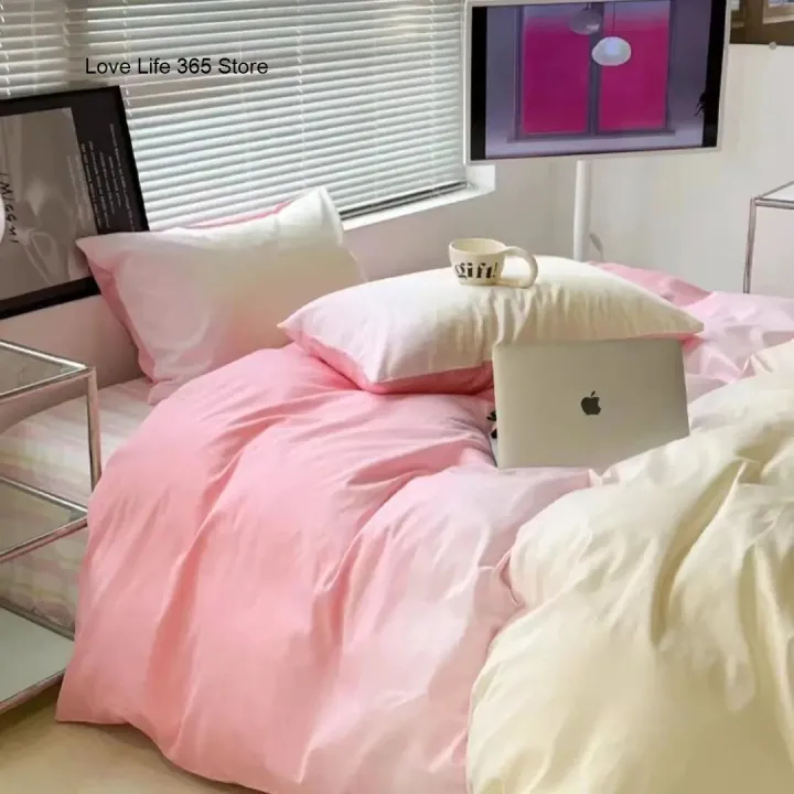 Nordic%20Yellow%20Solid%20Color%20Bedding%20Set%20Flat%20Bed%20Sheet%20Duvet%20Cover%20Single%20Double%20Full%20Queen%20King%20Bedclothes%20Ins%20Pure%20Bedroom%20Linen%20-%20Image%206