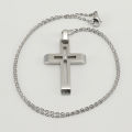 Fashionable, simple, style, hollow diamond-studded cross necklace, cross-border stainless steel electroplating 18K gold, ins style woman. 