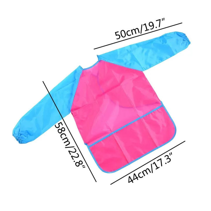 Children's%20Art%20Smocks%202%20Pack%20Kids%20Painting%20Aprons%20Waterproof%20Artist%20Smocks%20Long%20Sleeve%20Painting%20Apron%20with%203%20Roomy%20Pockets%20for%20Age%202-8%20Years%20-%20Image%202