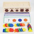 Preschool enlightenment early education shape color matching classification coin box baby puzzle board game building block wooden toys.