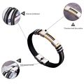 Wholesale New Style Silicone Stainless Steel Bracelet Popular Fashion Personality Mens Bracelet. 