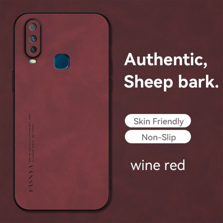 Luxury Retro Leather Skin Case For Vivo Y17 Casing Shockproof TPU Soft Back Cover Phone Cases