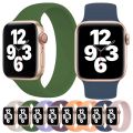 For Apple Watch Series 8&7 41mm / SE 2&6&SE&5&4 40mm / 3&2&1 38mm Solid Color Elastic Silicone Watch Band, Size:L 156mm.