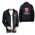 Men Umbrella Corporation Print Zipper Jacket Coat Spring Autumn Fashion Oversized Windbreaker Male Clothing New Streetwear 7xl.