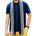 Black And White Winter Flowers Design Soft Woolen Export Scarf/Muffler For Men.