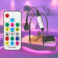 USB 5V 17 Keys RGB Controller LED Light Strip Remote Controller Simple Dimmer 3 Pin to SATA 4Pin for PC Computer Case Lighting. 