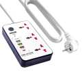 Maxline ML-804 Multiplug 3 Ways Power Socket And 4USB Port With Adjust 2 Mobile Stand 2 Yard/ 6 Feet Cable White Colour. 