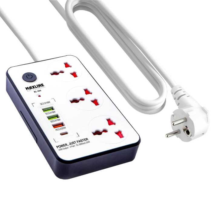 Maxline%20ML-804%20Multiplug%203%20Ways%20Power%20Socket%20And%204USB%20Port%20With%20Adjust%202%20Mobile%20Stand%202%20Yard/%206%20Feet%20Cable%20White%20Colour%20-%20Image%202