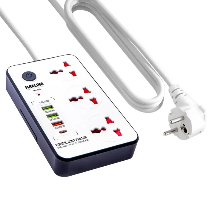 Maxline%20ML-804%20Multiplug%203%20Ways%20Power%20Socket%20And%204USB%20Port%20With%20Adjust%202%20Mobile%20Stand%202%20Yard/%206%20Feet%20Cable%20White%20Colour%20-%20Image%202
