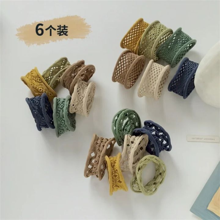 6pcs/pack%20Women%20Hollow%20Out%20Seamless%20Elastic%20Hair%20Band%20Quality%20No%20Crease%20Rubber%20Band%20Stretch%20Ponytail%20Hair%20Tie%20Simple%20Rope%20Band%20-%20Image%202