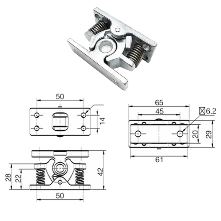 QUANBU%204Pcs%20Spring%20Loaded%20Door%20Easy%20Lock%20Stop%20Catch%20Release%20Clamp%20Double%20Roller%20Catch%20(Mp-4)%20-%20Image%203