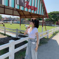 Women Crop Tops, V-Neck Solid Color Short Sleeve Slim-Fit Casual Outwear Streetwear.