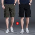Shorts Men's Summer Pirate Shorts Men's Loose Cargo Middle Pants Korean Style Trendy Casual Knee Pants Beach Pants Pure Cotton. 