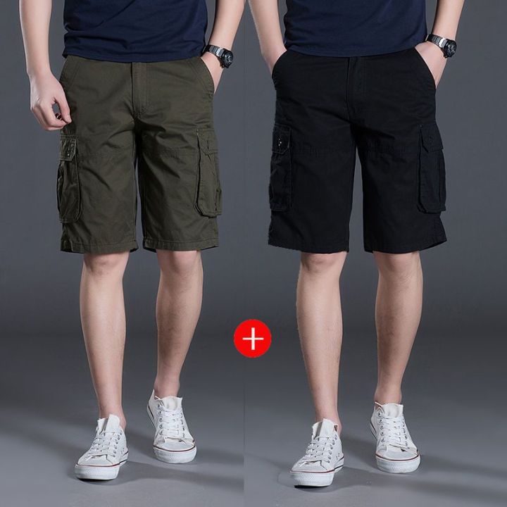 Shorts%20Men's%20Summer%20Pirate%20Shorts%20Men's%20Loose%20Cargo%20Middle%20Pants%20Korean%20Style%20Trendy%20Casual%20Knee%20Pants%20Beach%20Pants%20Pure%20Cotton%20-%20Image%202