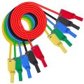 XHHDQES 5PCS Banana Plug Silicone Test Leads 4mm Fully Insulated Safety Shrouded Stackable Banana Plug Soft Wire Extension Cable.