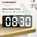 iFlashDeal Alarm Clock LED Mirror Alarm Clock Rechargeable Digital Clock Voice Control Desk Clock USB Table Clock Simple Style Clock Multifunctional with Mute and Temperature for Bedroom Home Office. 
