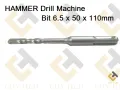 Hammer Drill Bit 6.5x50x110mm Carbide Tipped SDS Plus Shank Concrete Stone Masonry Drilling Hammer Drill Bit For Concrete Masonry Wall Road. 