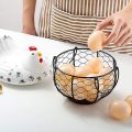 Egg Basket, Wrought Wire Restaurant Basket,Kitchen Hen Decor (White).