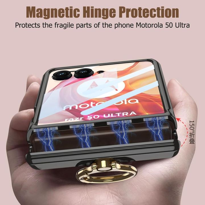 for%20Motorola%20Razr%2050%20Ultra%20Case%20Razr+%202024%20Razr%20Plus,%20with%20Built-in%20Screen%20Protector%20&%20Magnetic%20Hinge,%20Transparent%20Plating%20Luxury%20Clear%20Shockproof%20Protection%20and%20Ring%20Kickstand%20-%20Image%202