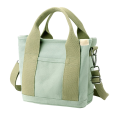 Multi-Pocket Tote Bag with Zipper, Canvas Japanese Handmade Handbag with Compartments, Multifunction Green Durable Easy to Use 32 X 14 X 29cm. 