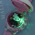 Kawaii Sanrio Kuromi Watch Hello Kitty Cartoon Music Luminous Electronic Watch Children Wrist Watch My Melody Watch Kids Gifts. 