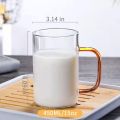 450ml GPB19 Clear Borosilicate Glass Mug - Heat Resistant, Lightweight, Fireproof, Ideal for Hot & Cool Drinks, Versatile Design (1pc). 