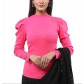 Ladies Long Sleeve Crop Top Long Body Top.