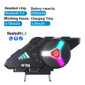 Y70 Motorcycle Bluetooth Helmet Headset RGB Colorful Lights Earphone. 